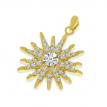 14K Yellow Gold Diamond Starburst Pendant