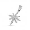 14K White Gold Small Diamond Starburst Pendant