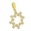 14K Yellow Gold Diamond Bezel Circle Pendant