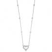 14K White Gold .95 Ct Diamond By The Yard Heart Pendant Necklace