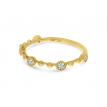 14K Yellow Gold Diamond Beaded Stackable Ring