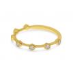 14K Yellow Gold Diamond Hexagon Stackable Ring