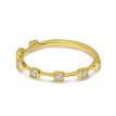 14K Yellow Gold Diamond Square Stackable Ring