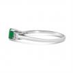 14K White Gold Oval Emerald and diamond accent birthstone ring