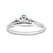 14K White Gold Oval Emerald and diamond accent birthstone ring