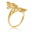 14K Yellow Gold Swirl Bypass Fashion Ring