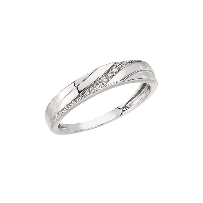 14K White Gold Qpid Gents Matching Bridal Ring Band