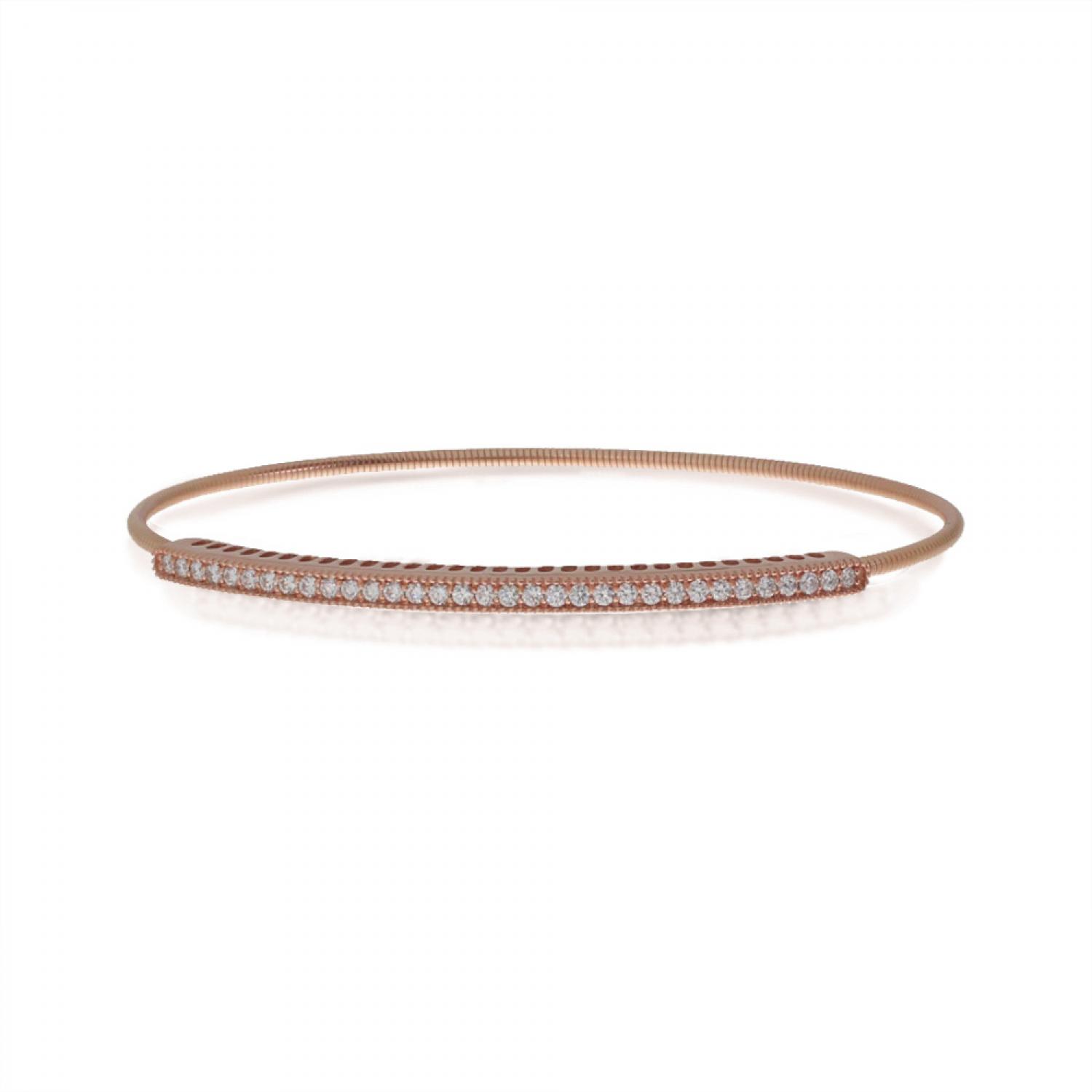 Colormerchants 14K Rose Gold Diamond Expandable Bracelet