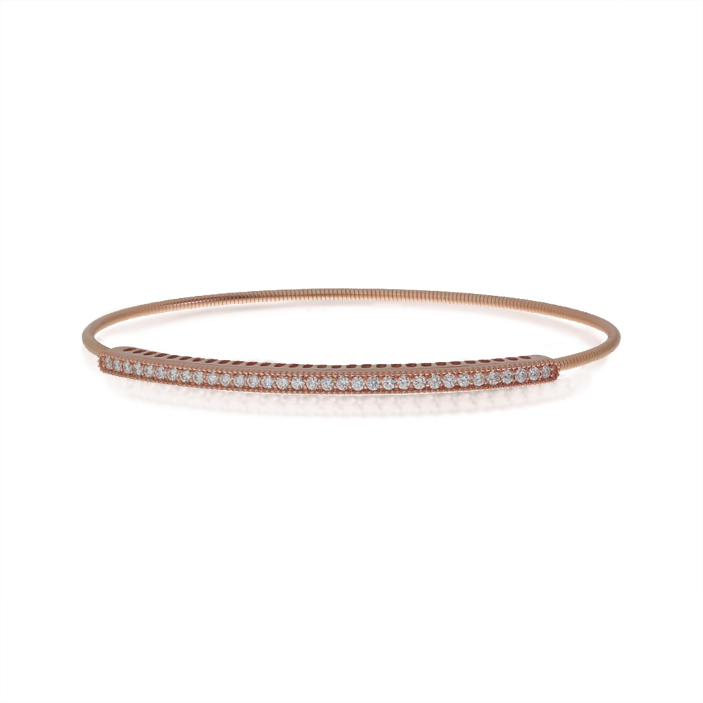 14K Rose Gold Diamond Expandable Bracelet