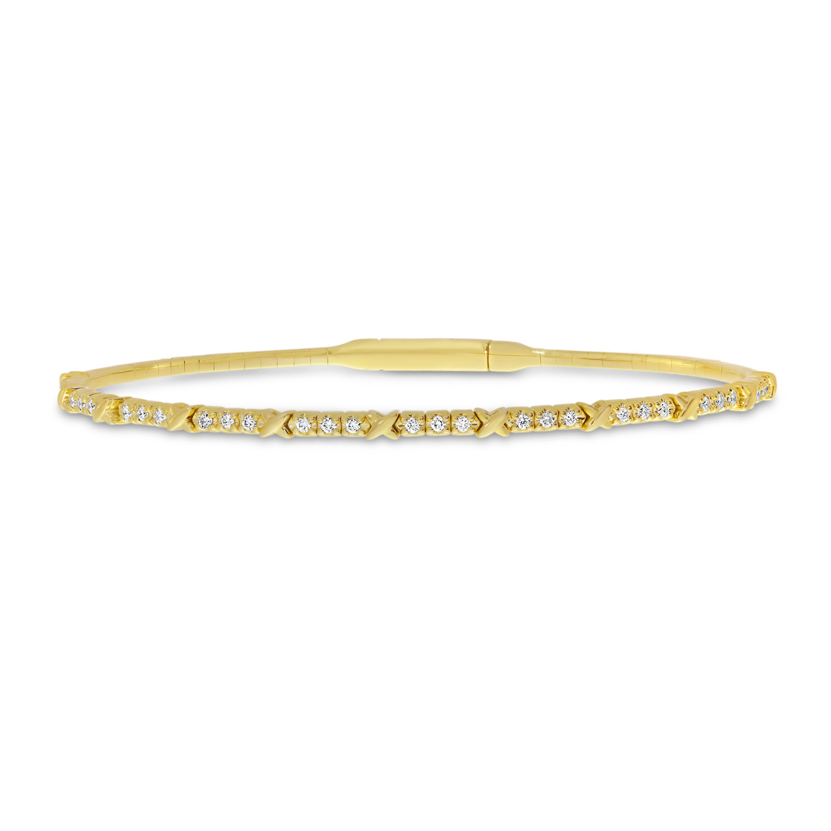 14K Yellow Gold XO Flexible Bangle Bracelet