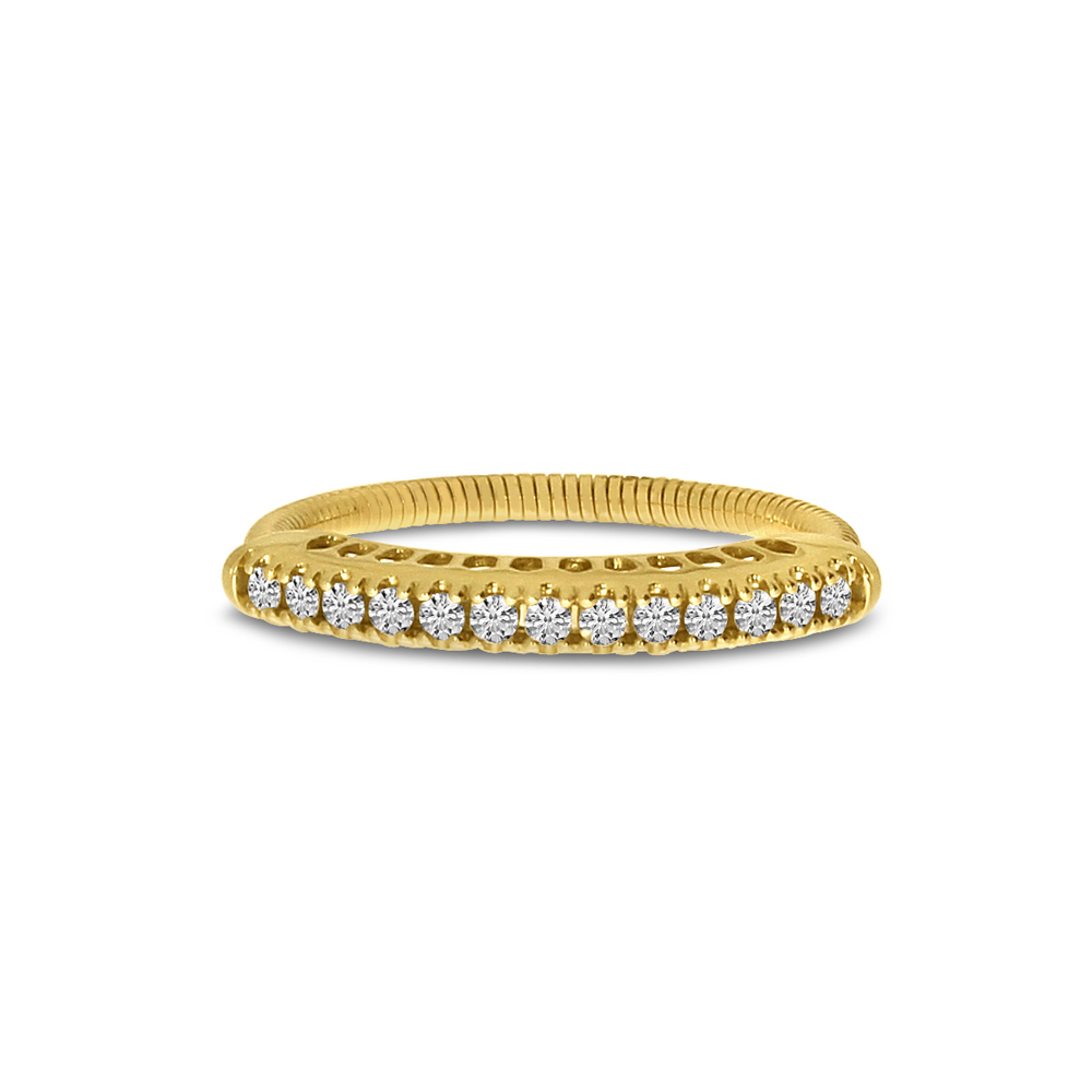 14K Yellow Gold Diamond Stretch Ring