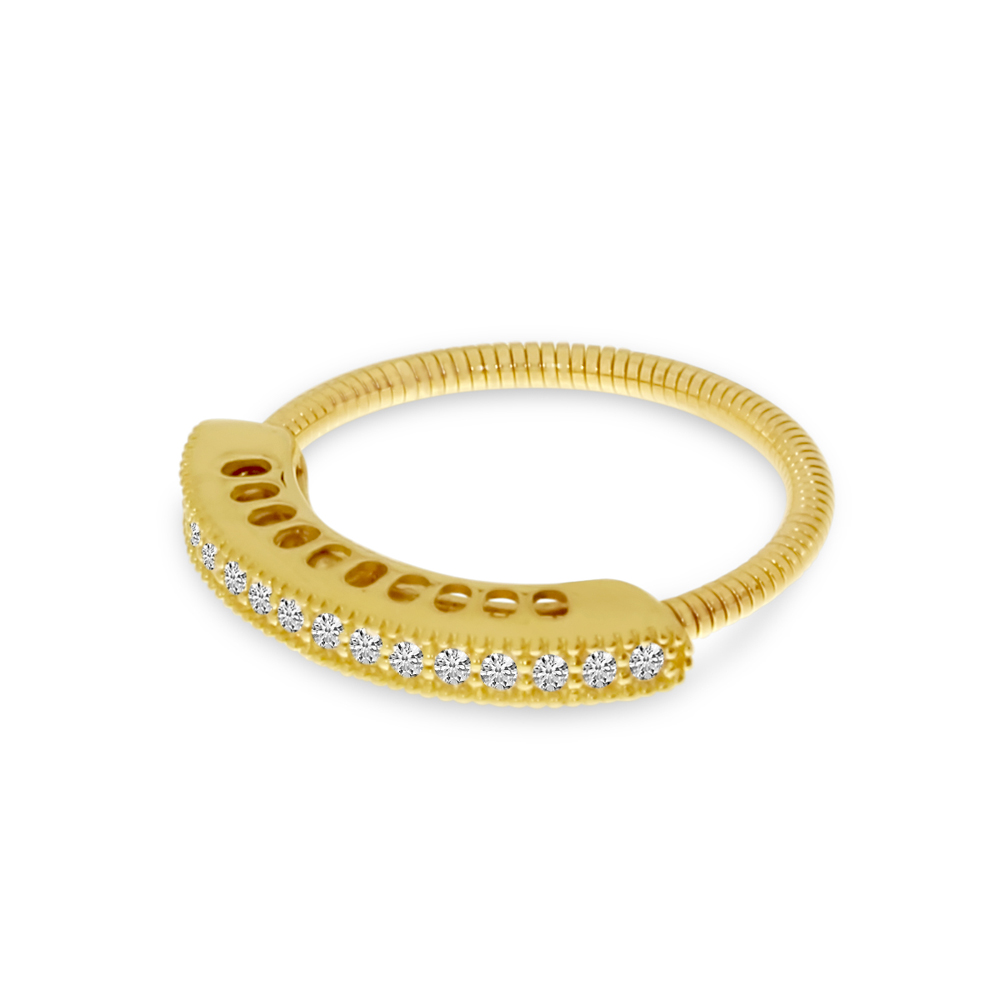 14K Yellow Gold Diamond Stretch Ring