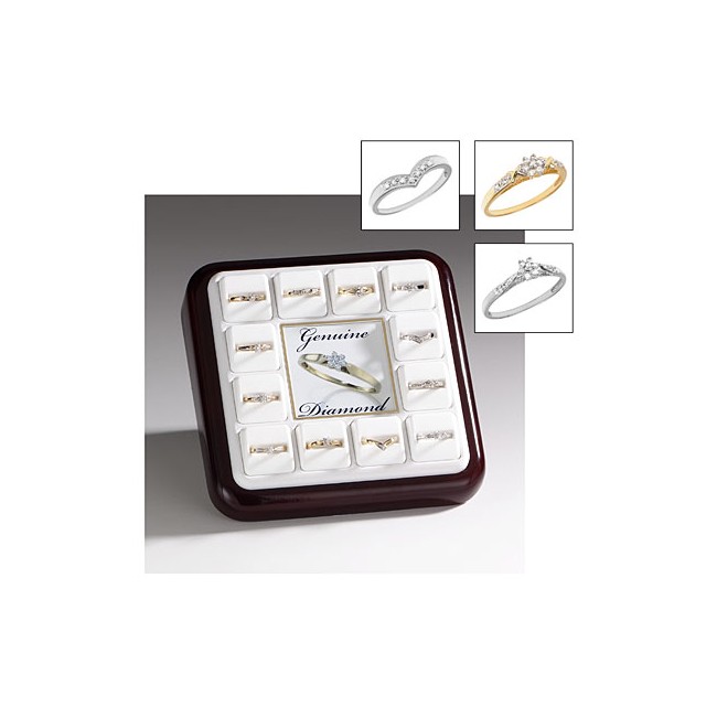 10K White and Yellow Gold Promise Ring Display