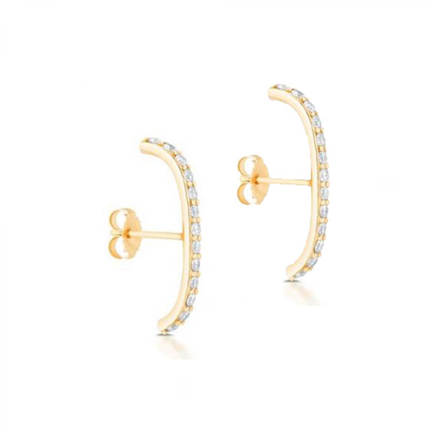 14K Yellow Gold Diamond Super Huggie Earrings