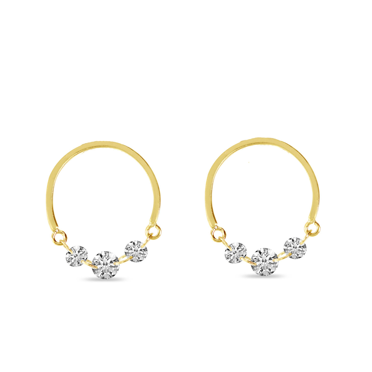 Buy Gold Plated Pink Quartz Floral Half Hoop Earrings for Western Outfit  Online at Silvermerc – Silvermerc Designs