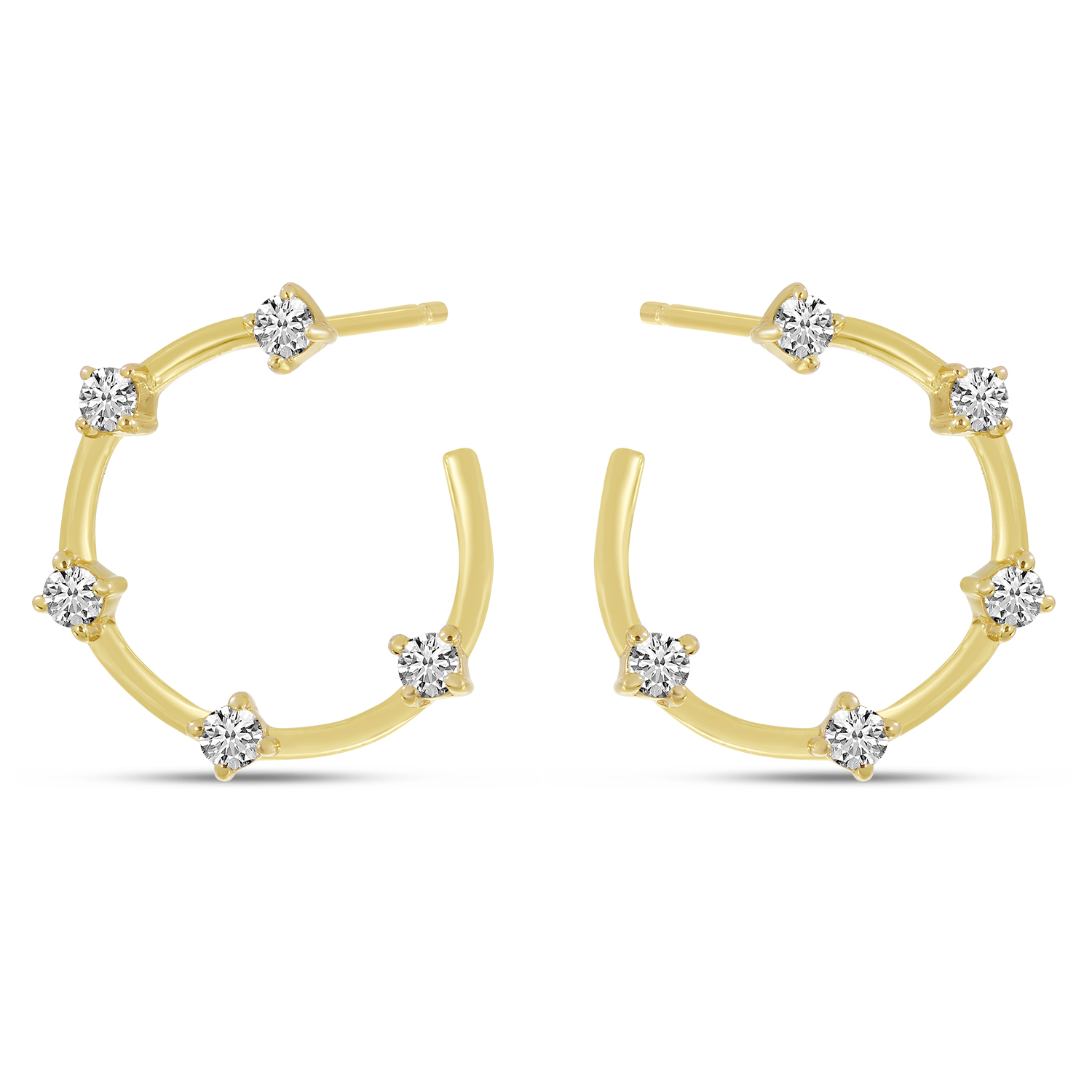 14K Yellow Gold Open Constellation Earrings
