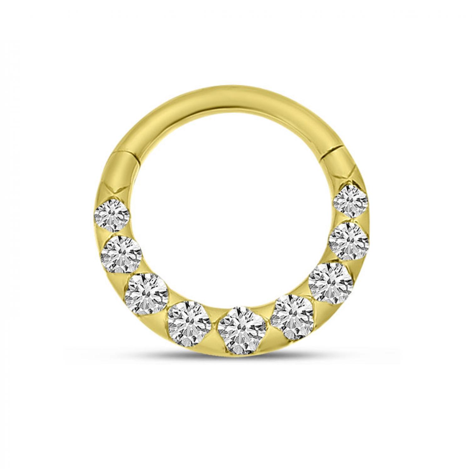 14K Yellow Gold Half Pair Diamond Daith Piercing Earring