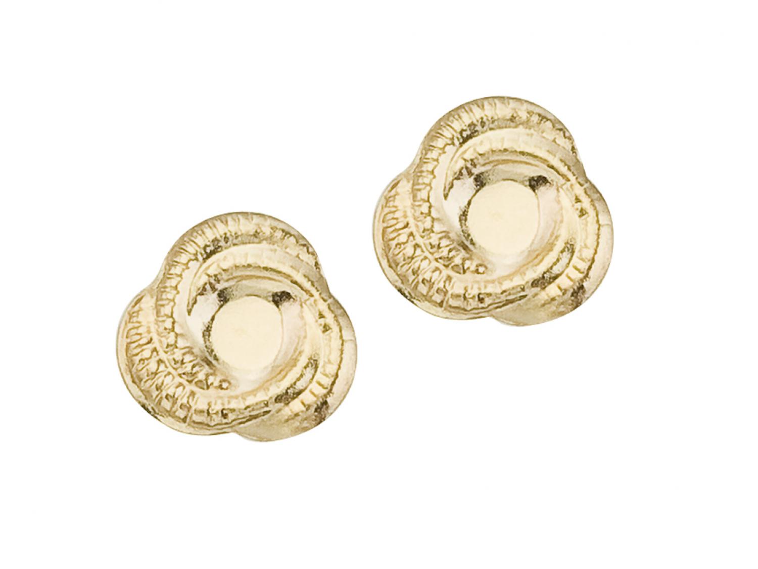 14K Yellow Gold Baby Knot Screwback Earrings