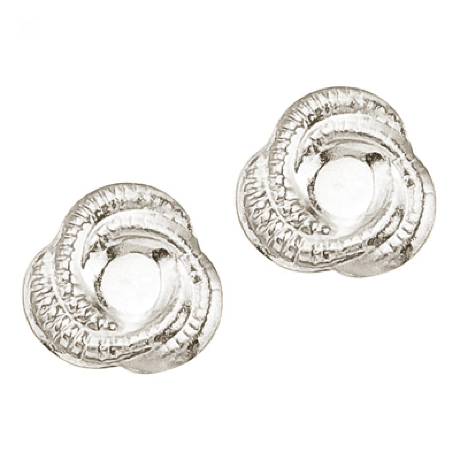 14K White Gold Baby Knot Screwback Earrings