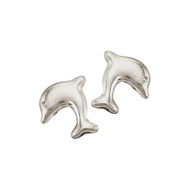 Two Tone Gold Double Dolphin Stud Earrings – ReSpun Retro