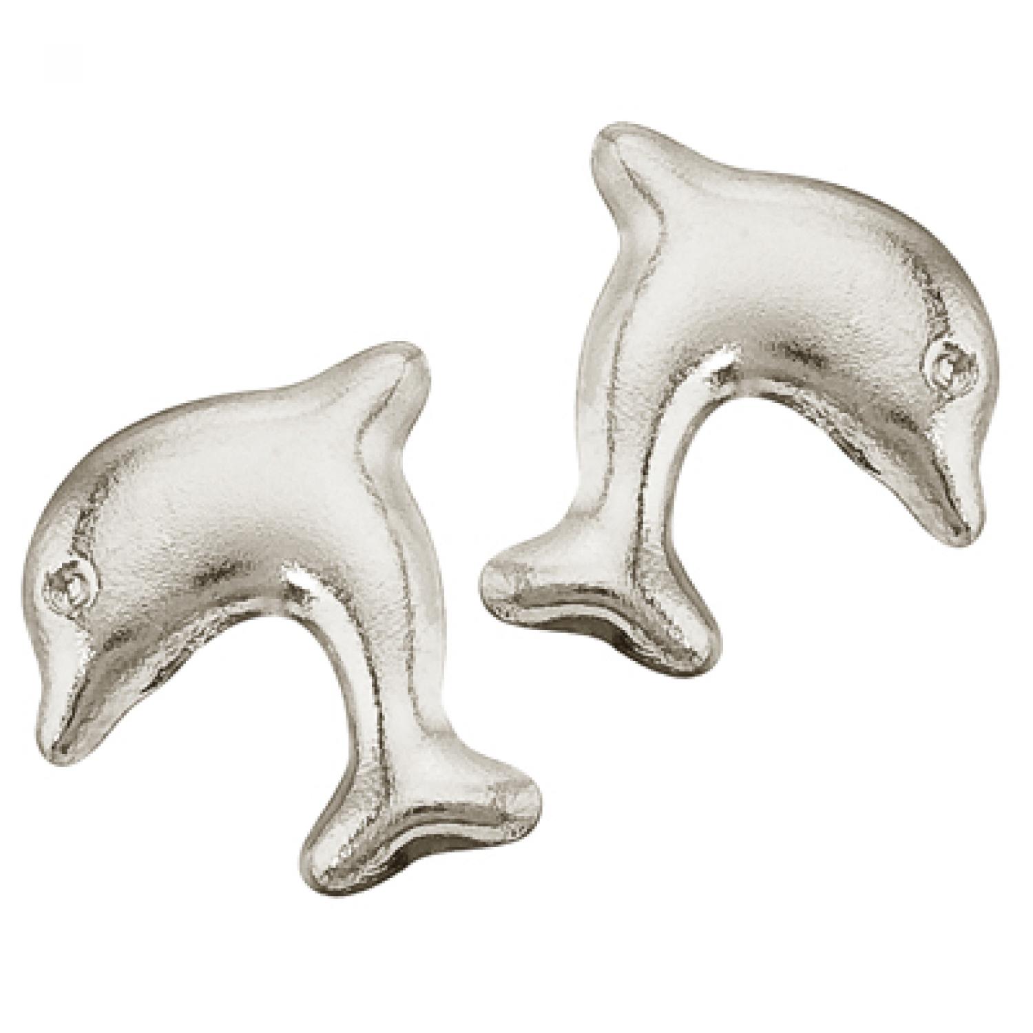 Two Tone Gold Double Dolphin Stud Earrings – ReSpun Retro