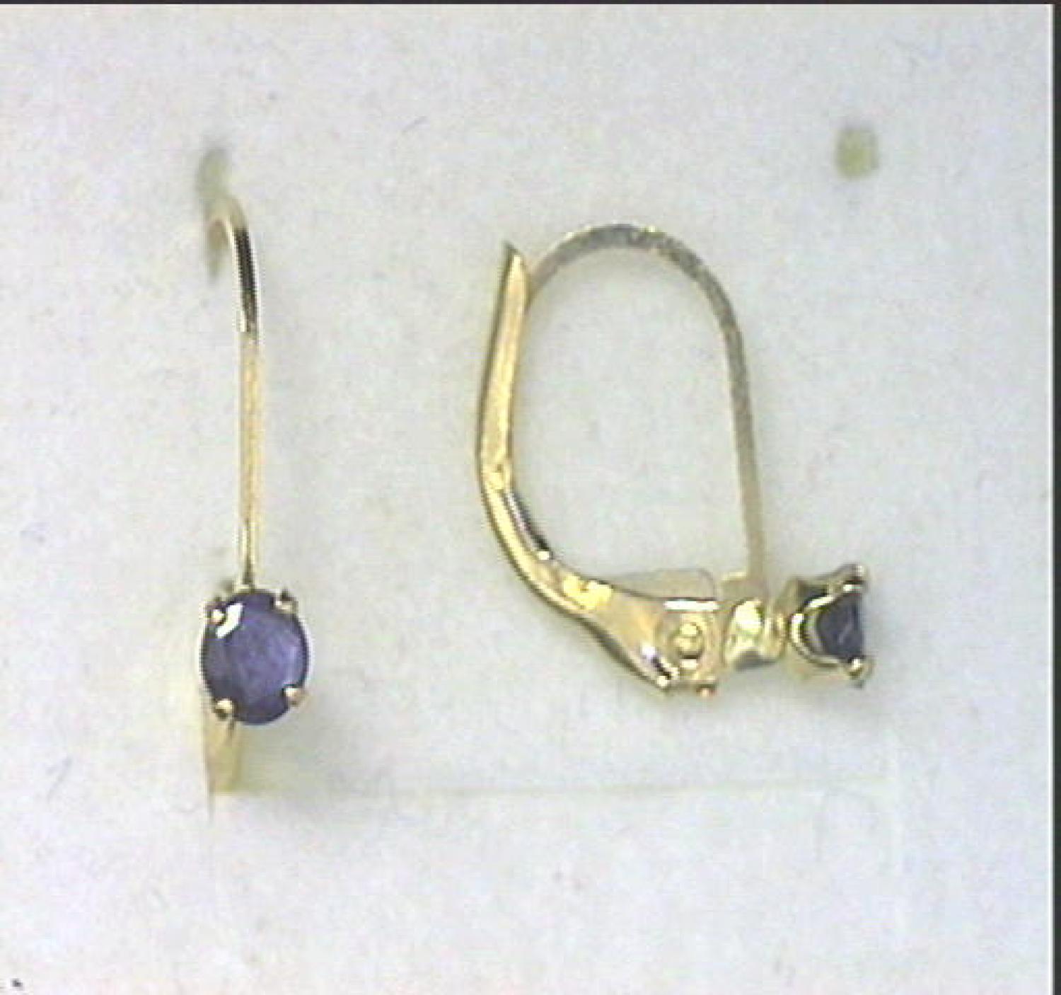 14K White Gold 3mm Baby Amethyst Leverback Earrings