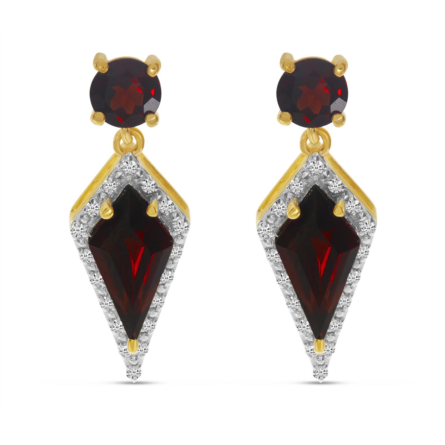 14KY SEMI/DIA KITE SHAPE EARR
