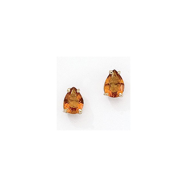14K Yellow Gold Pear Citrine Earrings