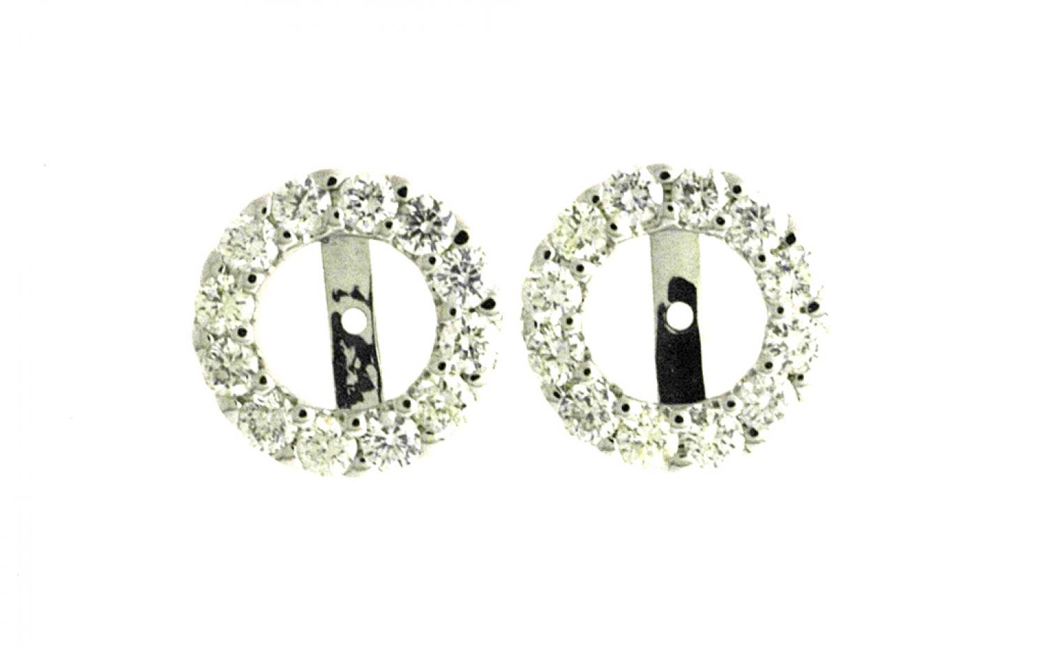 14K White Gold Round Diamond Earring Jacket