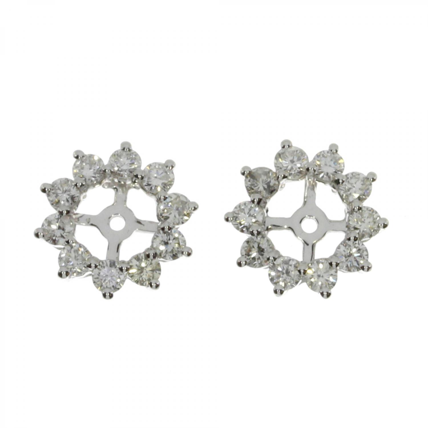 14K White Gold Diamond Star Earring Jackets