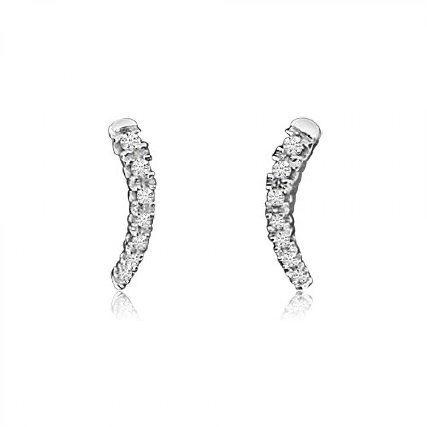 14K White Gold Diamond Ear Climbers