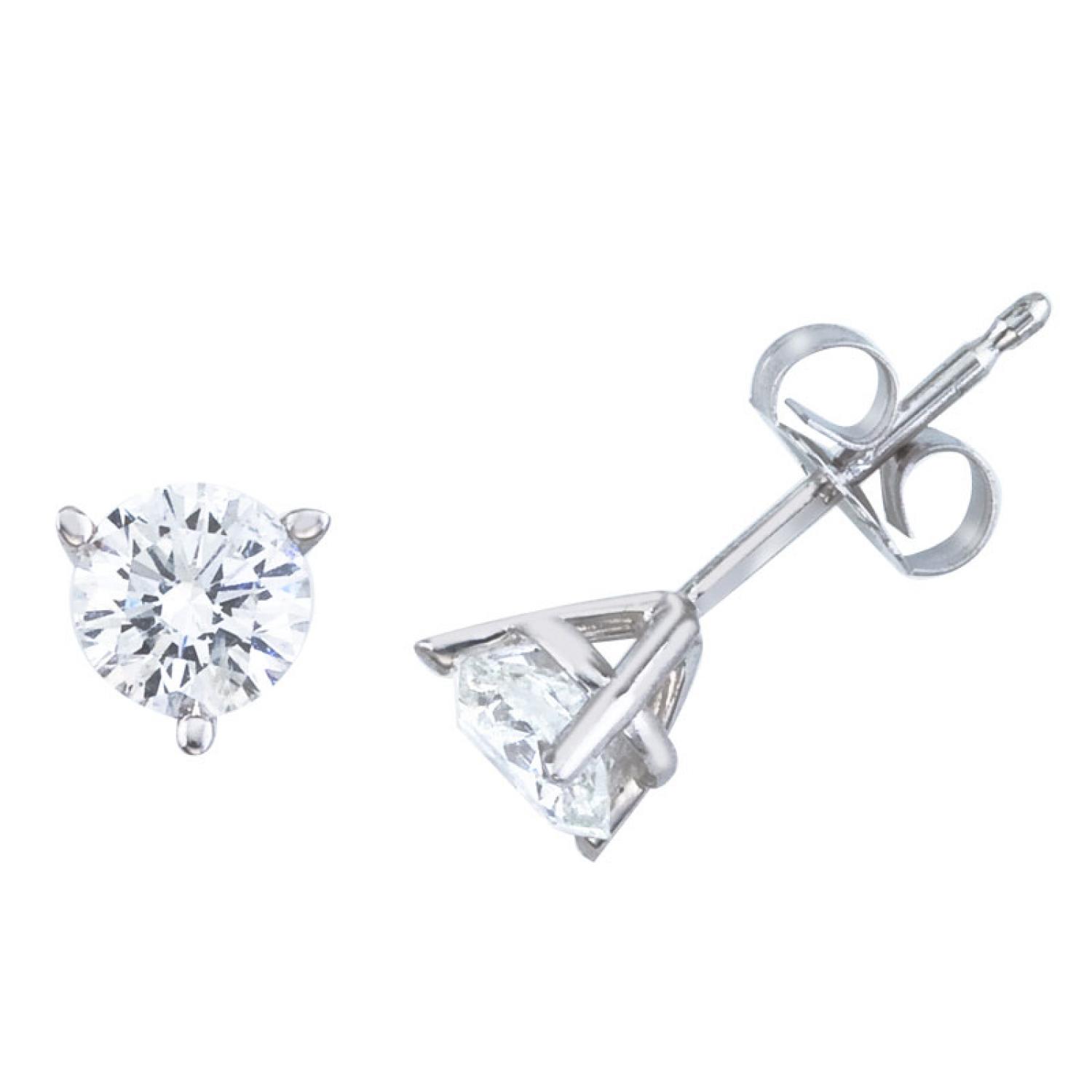 14K White Gold .66 Ct Diamond Martini Setting Stud Earring