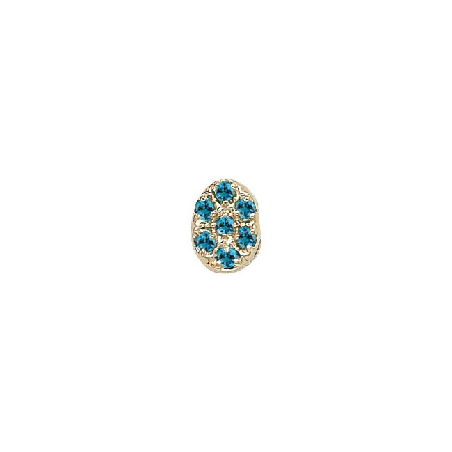 14 Karat Gold Blue Zircon Slide