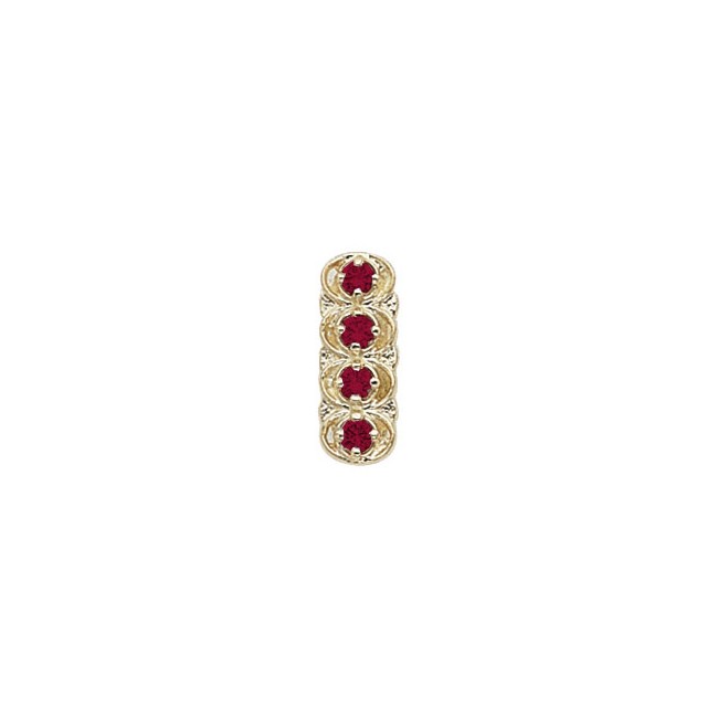 14 Karat Gold Garnet Slide