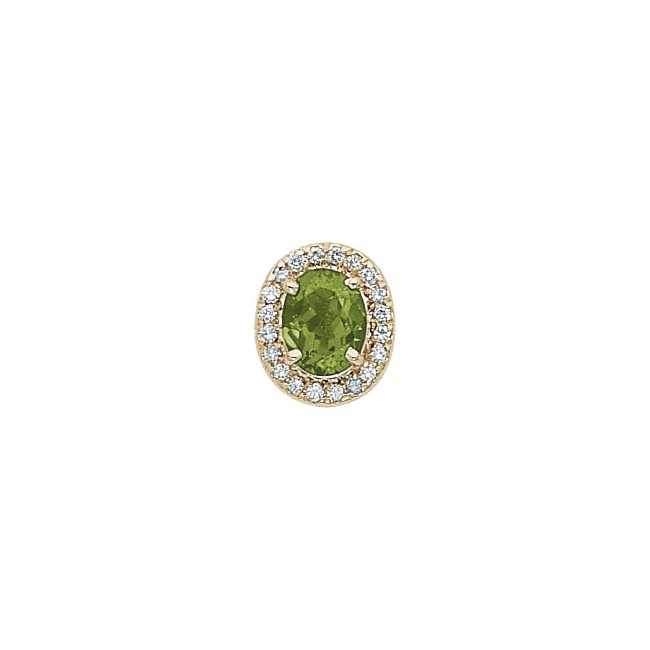 14 Karat Gold Slide with Peridot center and Diamond accents