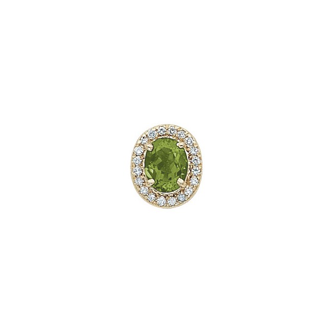 14 Karat Gold Slide with Peridot center and Diamond accents