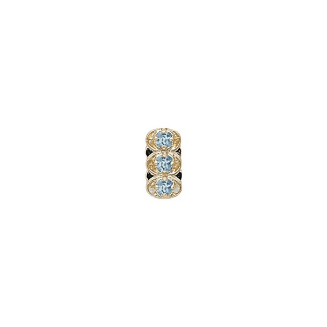 14 Karat Gold Aquamarine Slide