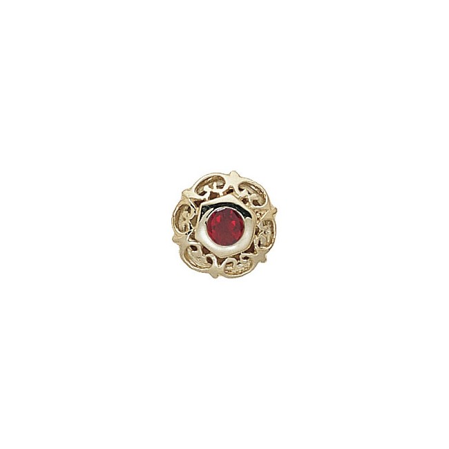 14 Karat Gold Garnet Slide