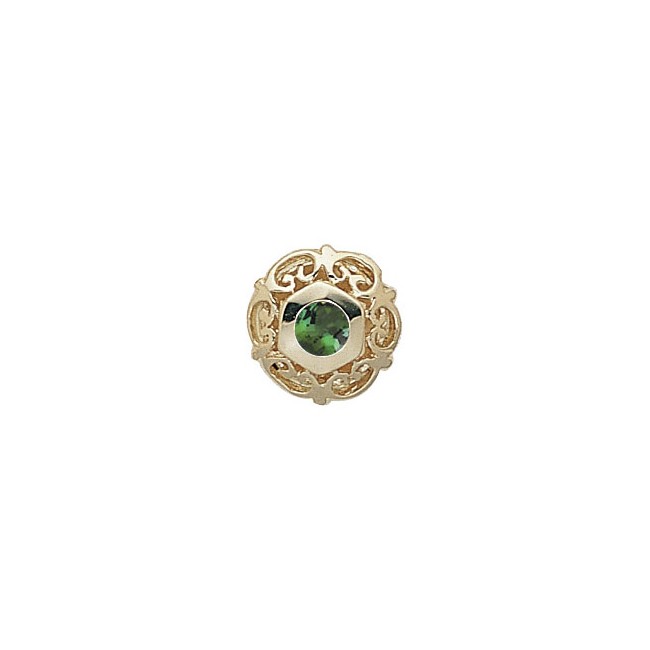 14 Karat Gold Green Tourmaline Slide
