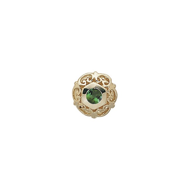 14 Karat Gold Green Tourmaline Slide