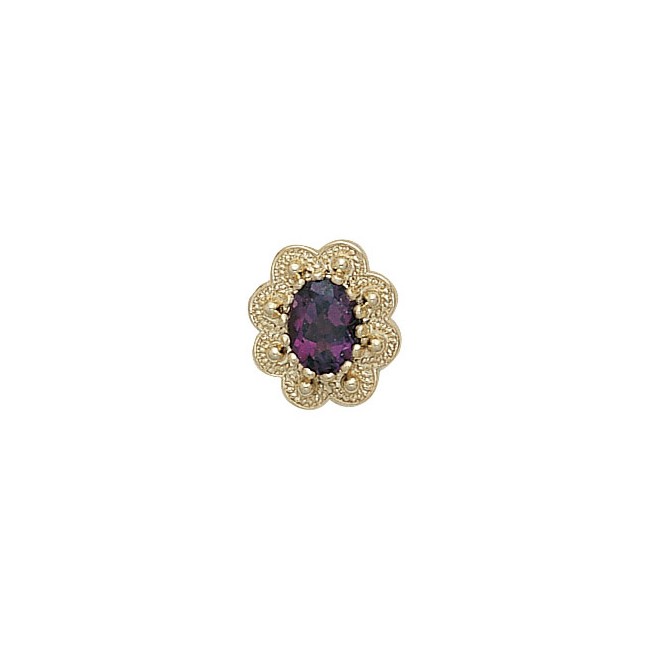 14 Karat Gold Amethyst Slide