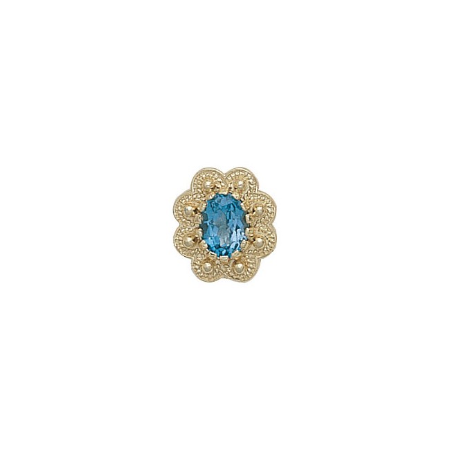 14 Karat Gold Blue Topaz Slide