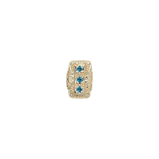 14 Karat Gold Blue Zircon Slide