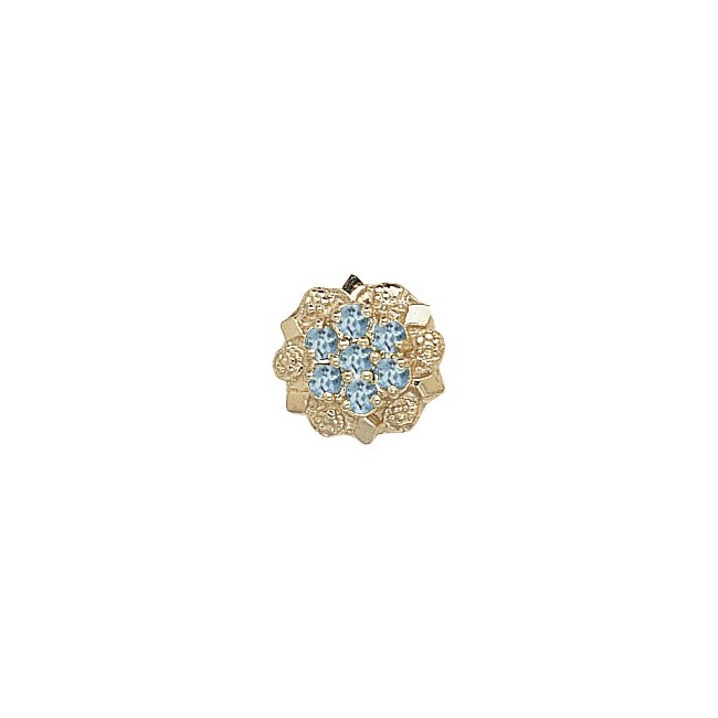 14 Karat Gold Aquamarine Slide