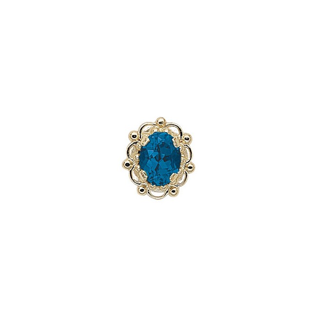 14 Karat Gold Blue Topaz Slide