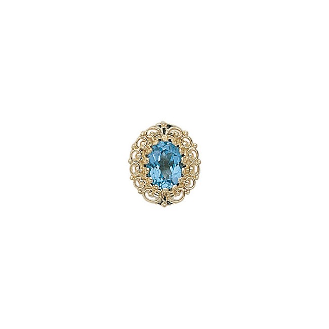 14 Karat Gold Blue Topaz Slide