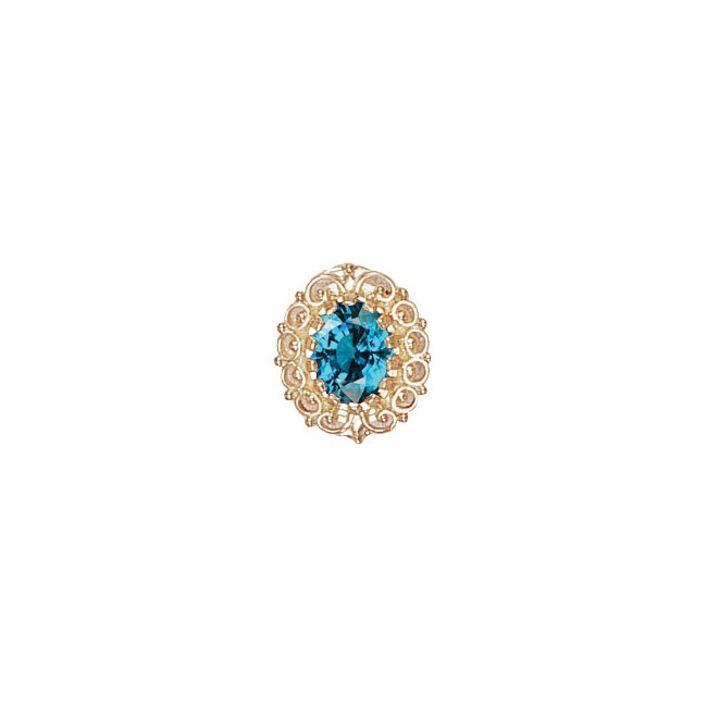 14 Karat Gold Blue Zircon Slide