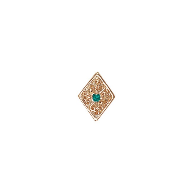 14 Karat Gold Emerald Slide