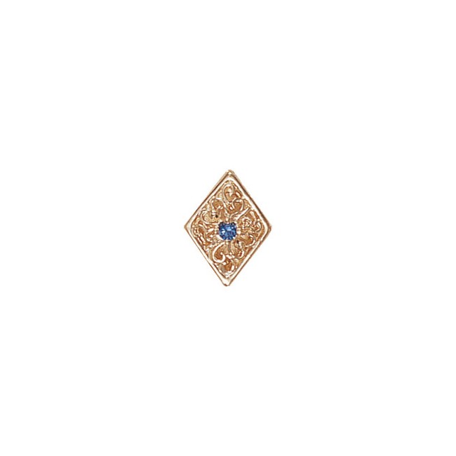 14 Karat Gold Sapphire Slide