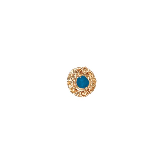 14 Karat Gold Blue Topaz Slide